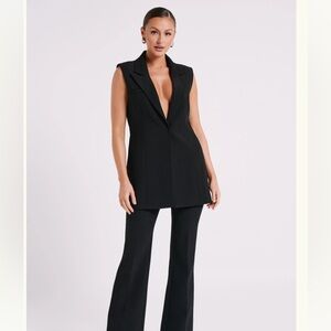 Meshki Robin Oversized Suiting Vest - Black